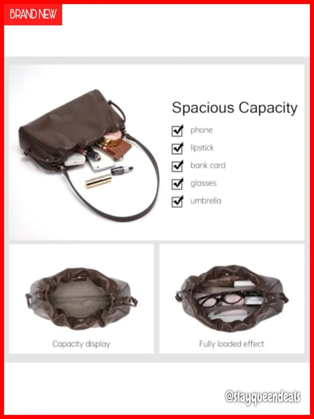 Premium Vegan Leather Hobo Shoulder Bag